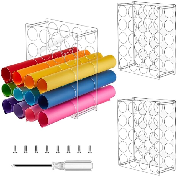 3 Pakkaa Selkeää Akryylivinyylisäilytystelinettä 20 Reiällä Kevyt Kestävä Vinyylisäilytysteline Järjestäjä Taiteenhuoneen Sisustukseen