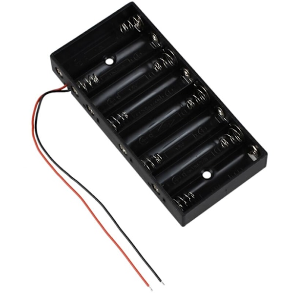 2X 12V 8 x 1,5V AA Batteri Plast Opbevaringsboks Etui med Kabel