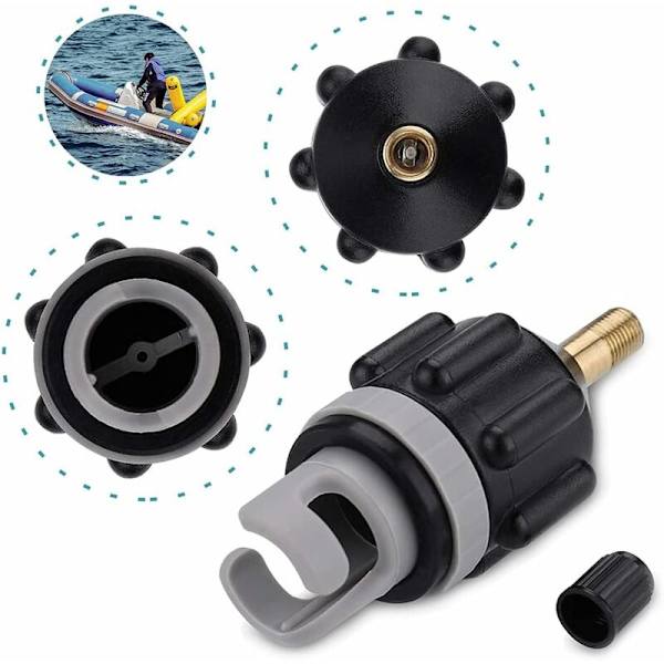 Kajakadapter, SUP-pumpadapter för Stand Up Paddle-båt, Nautisk Flotte, Båtpump Luftventil Inflatoradapter för Kajak