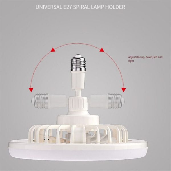 Takfläktar med Fjärrkontroll och Lampa, E27 Konverteringsbas, Smarta Tysta Takfläktar för Sovrum Vardagsrum