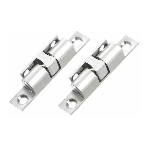 Kobberkulefang Rollerfang Lukking Dobbelkulefang med Skruer for Skap og Møbel Lukking - sølv (10 stykker, 60mm)