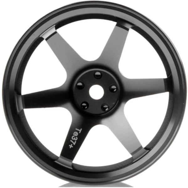 4P 6-eget eger aluminiumfælg til RC 1/10 On-Road 1052 Drift TE37+, sort