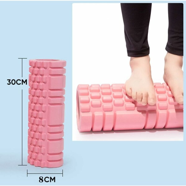 Massage Roller Foam Roller Pilates Column Yoga Pink Multifunktionel Foam Roller Ideel til muskelopbygning, fitness og fasciamassage, bruges derhjemme
