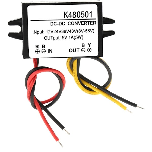 DC-DC Buck-omvandlare Spänningsreducerande Strömförsörjningsmodul 12V/24V/36V/48V till 5V 1A