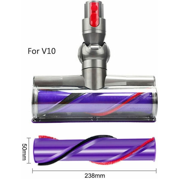 Direktedrevet rullebørste Stor rullebørste for Dyson V10 støvsuger. (Rullebørste)