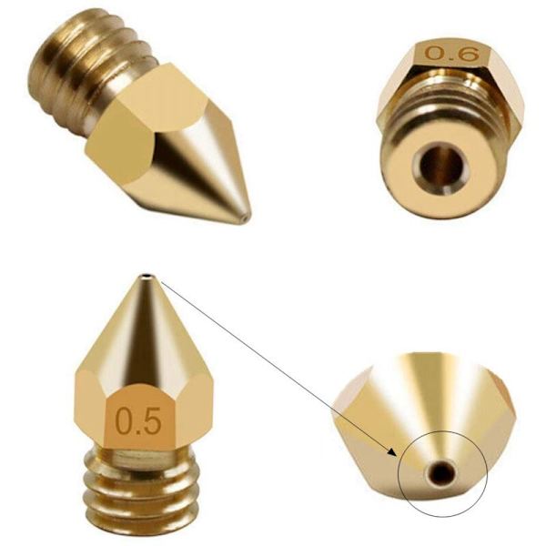 26 st MK8 Munstycken 3D-skrivar Extruder Munstycke Härdat Stål, Slitstarkt Mässing Munstycke för 3