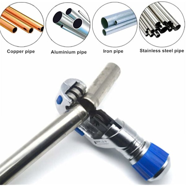 1/8\"-1-1/4\" Rørskærer, Heavy Duty Rustfrit Stål Kobber PVC Skærer med 2stk Rørholder Skæreblad (4-32mm)