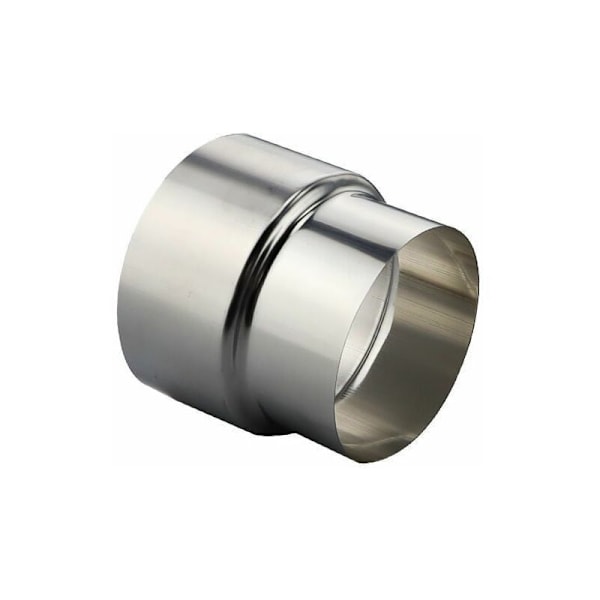 Rørforbindelse for ovn i rustfritt stål - Reduseringsrør - Skorstein - Rørfôr - Adapter - Ø80mm / Ø60mm (1 stk)