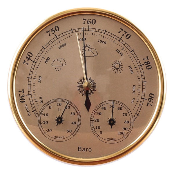 Barometer, väderstation med barometer och hygrometertermometer, 3 i 1 väggmonterad analog väderstation, för inomhus och utomhus