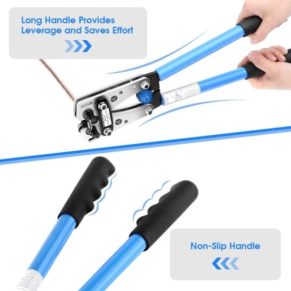 Professionelle Krympe Tang 6-50mm² Hex Krympeværktøj Batterikabel Lug