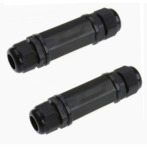 2 stk. Skjermet RJ45 Vanntett Cat5/5e/6 8P8C IP67 Ethernet LAN Hane Dobbel Hode Utendørs LAN-kontakt Kobling Hunn til Hunn Adapter