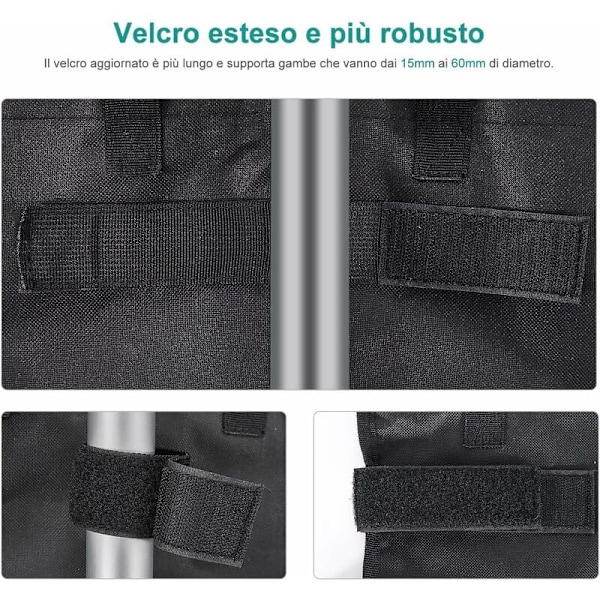 1680D Industriella Gazebo-vikter, Set med 4 Gazebo-vikter, PVC Innerfoder, Gazebo Sandbag för Pop-up Tält, Markis eller Parasol (Ett Rör)