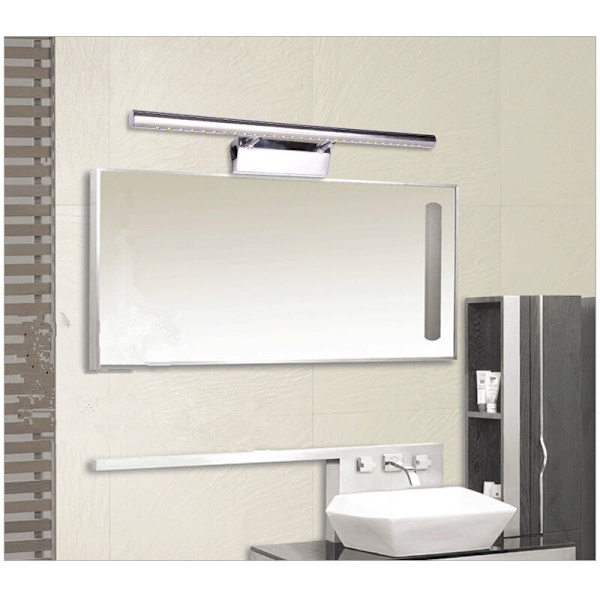 Badeværelseslampe LED Spejl 5W Væglampe IP44 Vandtæt Bordlampe Justerbar 180° med Rustfrit Stål Afbryder Belysning Dekoration Toilet Møbler