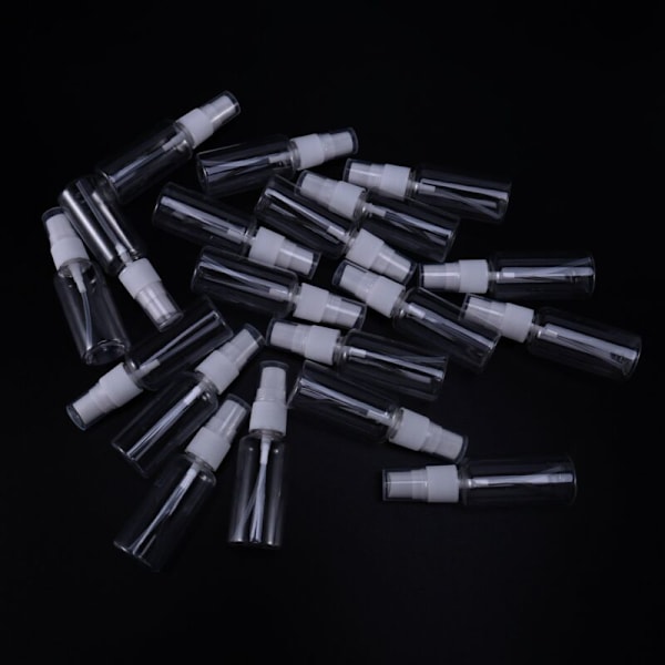 40 st 30 ml (1 oz) klara plastsprayflaskor, bärbara påfyllningsbara för resor, rengöring, eteriska oljor