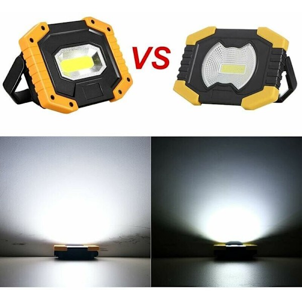 Genopladelig LED-projektør 30W 2000LM T-SUN Byggeplads Projektør Arbejdslys med 4X 18650 Batteri 3 Tilstande Bærbar Lanterne USB LED Projektør