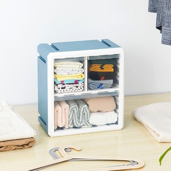 Plastik Opbevaringsboks Kosmetisk Organizer Desktop Multi-Layer Skuffe Værktøjer Perle Ringe Makeup Organizer-Hvid Fem Gitter