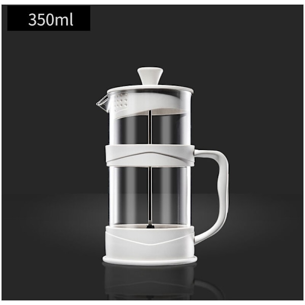 Fransk press kaffemaskin 12 Oz, hvit kaffepresser kaffemaskiner med borosilikatglass kald og varm brygget kaffe