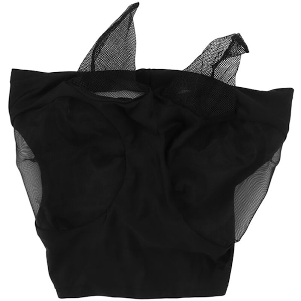 Heste Net Fly Mask Åndbar Elastisk Hestemaske med Ørebeskyttelse Rideudstyr Sort
