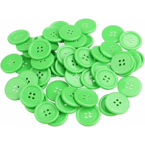 DENUOTOP runde knapper 4 hullers harpiksknapper til syning og gør-det-selv 23MM 50 STK (grøn), knapper-DENUOTOP