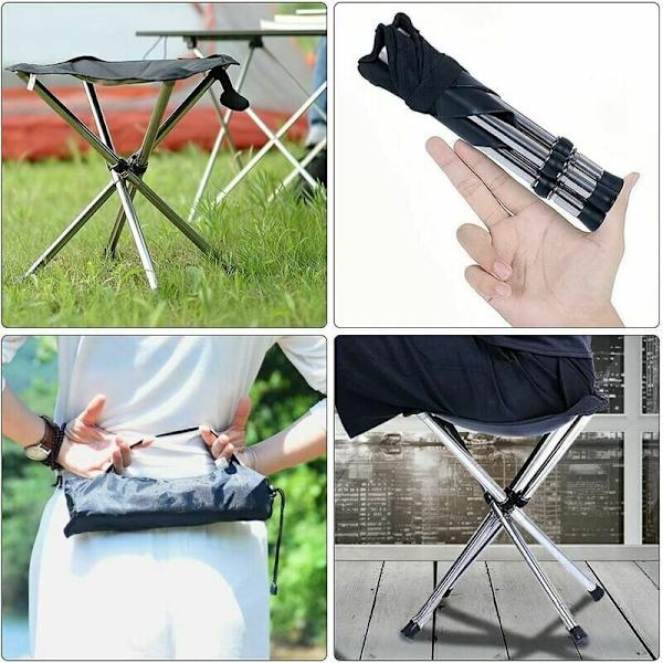 Fällbar Campingpall, Bärbar Campingstol med Bärväska, Campingmöbler Fiskepall, för Resor, Vandring, Camping, Samlingar, Grillning, Fiske