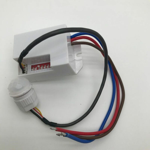 Mini bevægelsessensor lys 140 grader LED AC 110V-240V Kompatibel med skumringsrelæ og timer
