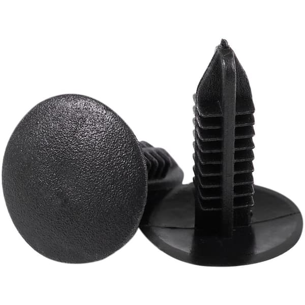 5x5mm Huldiameter Sorte Plastiknitter Fastener Push Clips 48 Stk
