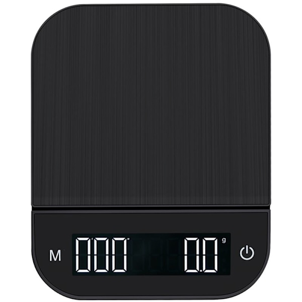Svart Kaffeskala, Smart Digital, Håndbrygget Kaffe, Elektronisk Drypp med Timer 2Kg