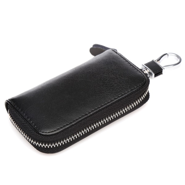 Unisex herr dam premium läder case nyckelring väska plånbok