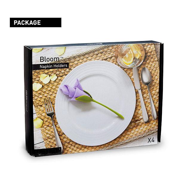 4 st servetthållare, blommig bordservetthållare, blommigt papper, familjesammankomst picknick bankett bordsdekoration restaurang kök