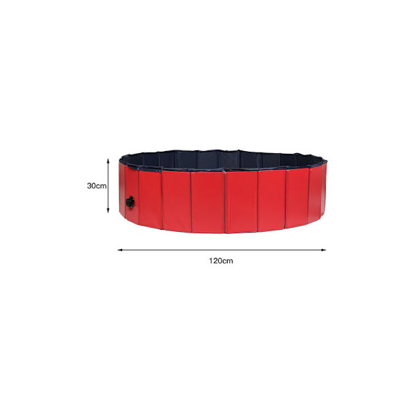 Hundebassin 120x30cm, Foldbar Hundebadkar Ikke-giftige Stoffer, Børnepool til Have, Terrasse eller Badeværelse, Mere Robust Ny Version - Slidstærk (