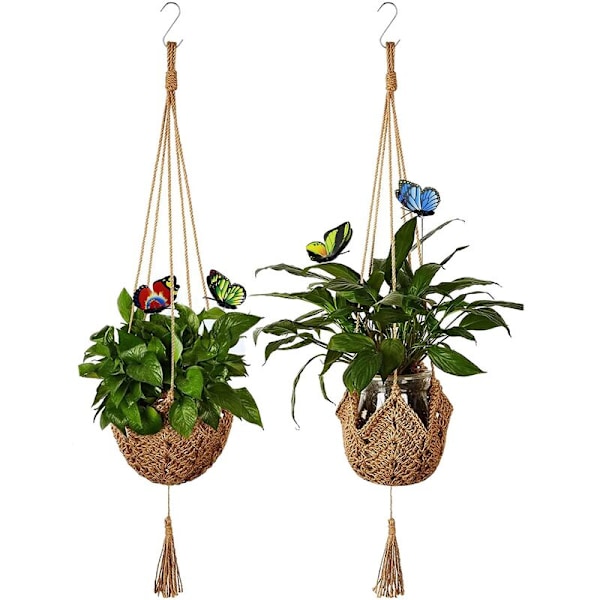 Växthängare, Hängande Planter, Handgjorda Väggplanter för Inomhus och Utomhusbruk (Kruka Ingår Inte), 2-pack