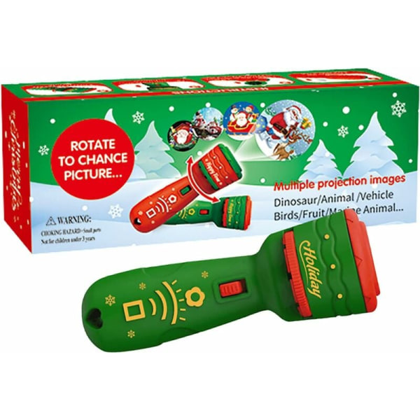 Slideprojektor lommelygte projektionslampe, julelygteprojektor 21 forskellige billeder, LED julehistorieprojektionslommelygte indendørs udendørs dekoration