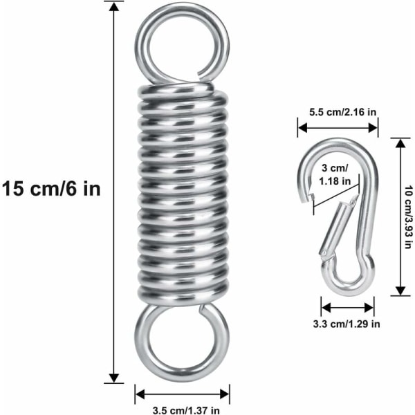 1 kpl Hängisänkikevät, 304 Ruostumattomasta Teräksestä Valmistettu Jousen Hängityistuolille, Ulkoilmaistuinten Keinuvarusteet, Jousen Koukku