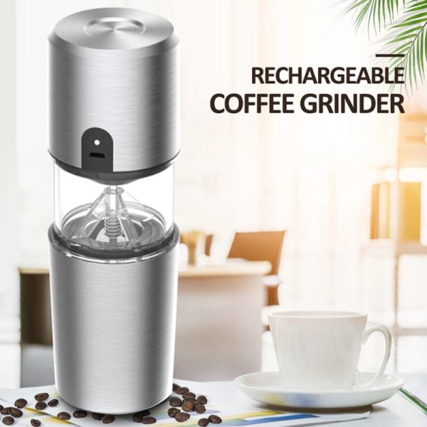 Bærbar kaffemaskin med kvern og filter, USB-oppladbar elektrisk kaffemaskin