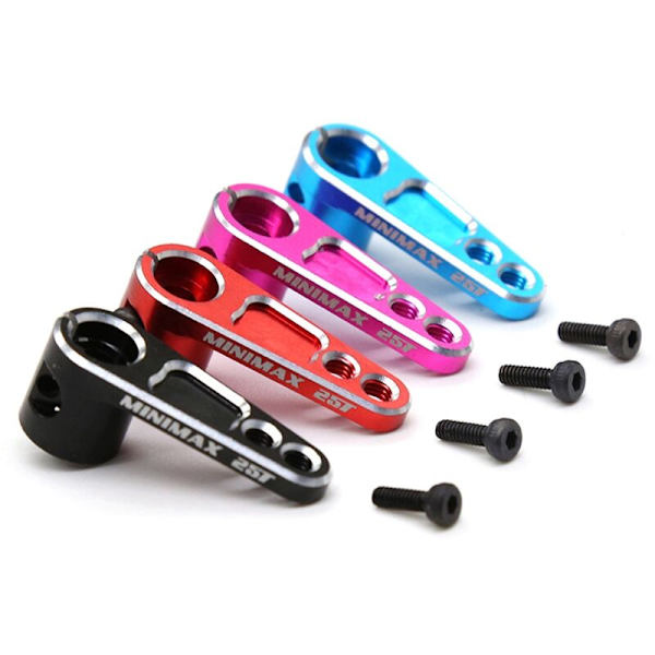 25T CNC Aluminium Servo Styrearm for TRX4 RC Truck, Svart