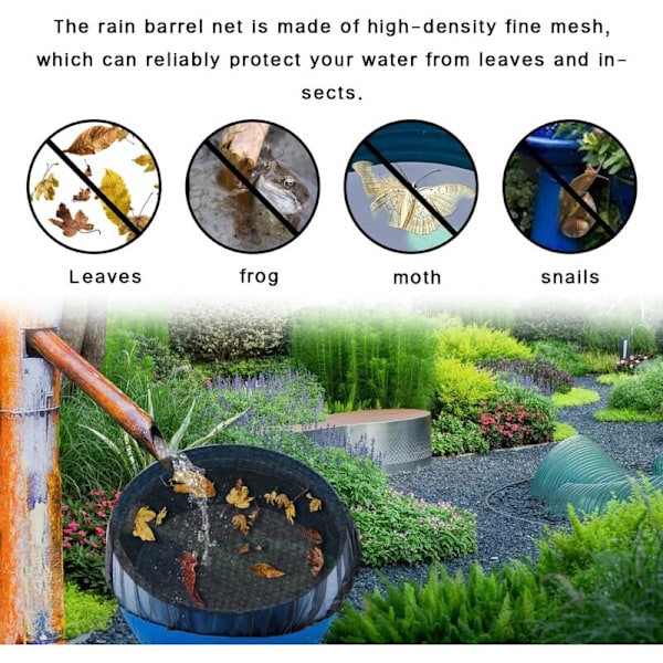 2 st regnät, regnskydd med dragsko, runt regnskydd, skydd mot insekter och löv (Ø 100 cm)