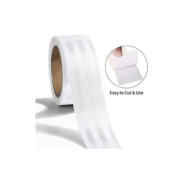 Hvid Reflekterende Tape 5m x 5cm Vandtæt Reflekterende Tape Selvklæbende Advarselstape Sikkerhedstape - Synlig Advarselstape til Køretøjer, Cykler, Udendørs