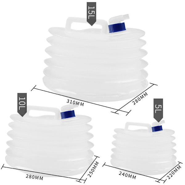 Hopfällbar Hink Outdoor Hink Camping Hink Stor Kapacitet Bärbar Vattenförvaringshink Bärbar Kranhink (5L)