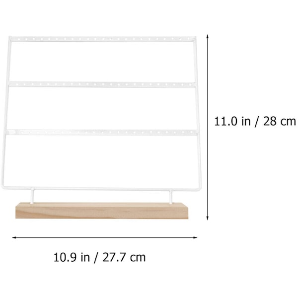 3-lags ørepyntstativ, smykkedisplay med trebrett