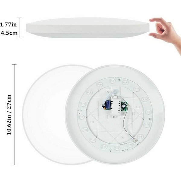 30W Rund LED Loftlampe, IP54 Vandtæt Loftlampe, 6500K Moderne Loftlampe til Badeværelse, Soveværelse, Stue, Køkken, Gang, Balkon
