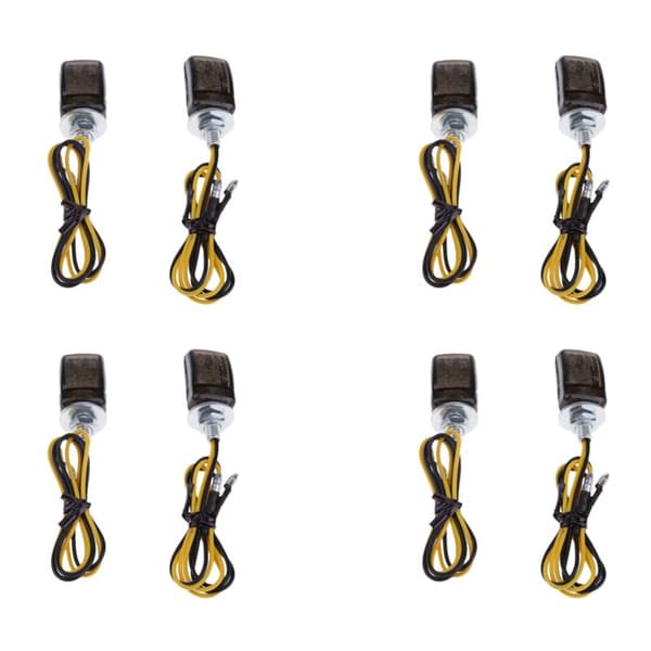 8 stk. Universal LED Sort Mini Tiny Motorcykel Blinklys Indikatorer til