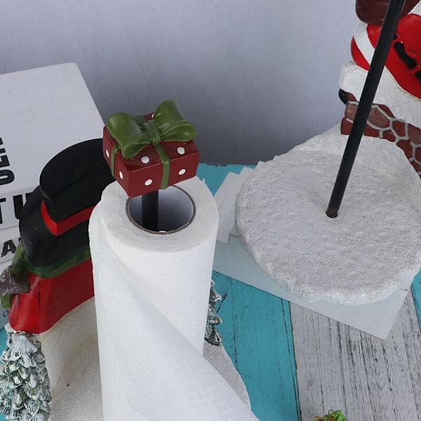 1 stk julepapirholder i harpiks, julepapirholder, figurer, ny, julebad, hjemmedekor A