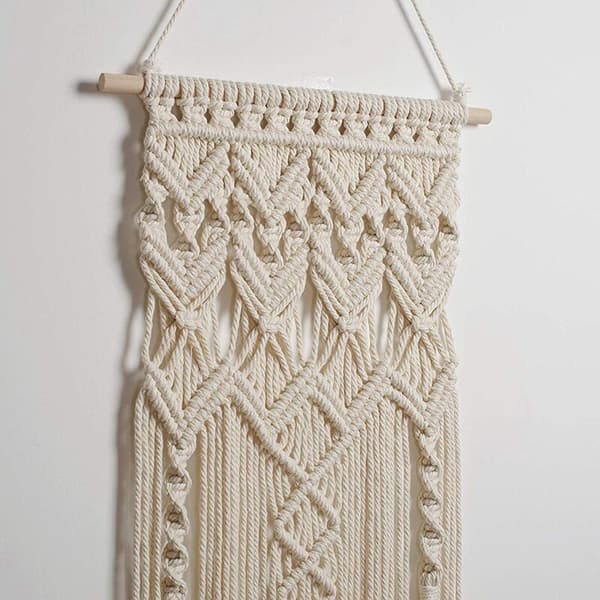 Macrame vävd väggbonad Boho Bohemian Chic geometrisk konstdekor - Vacker lägenhet sovsal dekoration