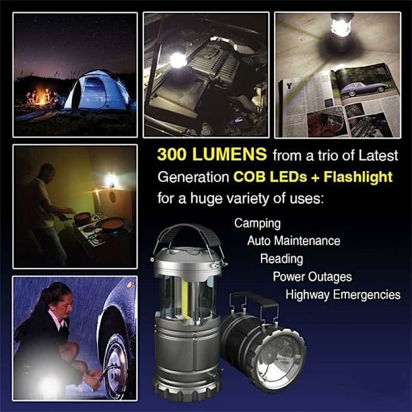 Ficklampor Batteridrivna Ljus Campingtillbehör, Bärbar Vikbar COB 30 LED-Pärlor Batteridrivna Campinglampor Utan Batteri