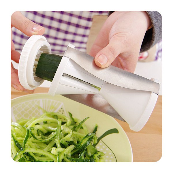 1-delad spiralgrönsaksskärare - Multifunktionell manuell spiralizer spaghetti för nudlar, morot, gurka, zucchinislicer, sparris
