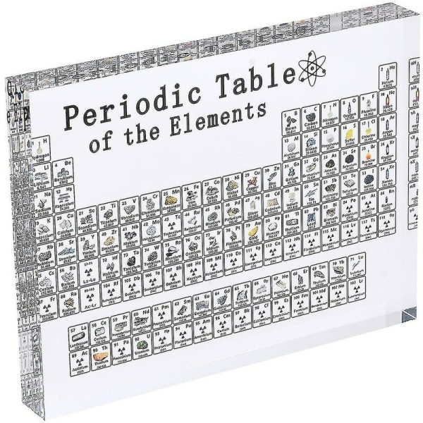 Periodisk system med elementer, akryl bordplate display ornament