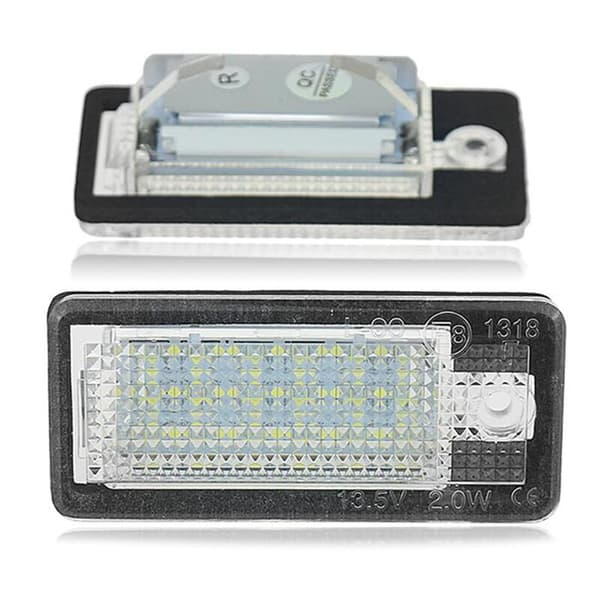 LED-skyltbelysning för bil - Vit för A3 S3 8P A4 B6 B7 A5 A6 4F A8 S8 C6 Cabriolet