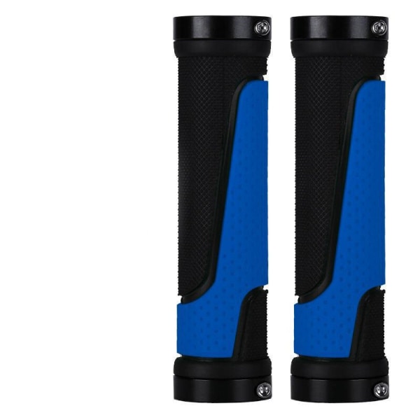 Mountain Bike Grips Non-Slip Rubber Fixed Gear Bike Parts(Blue)