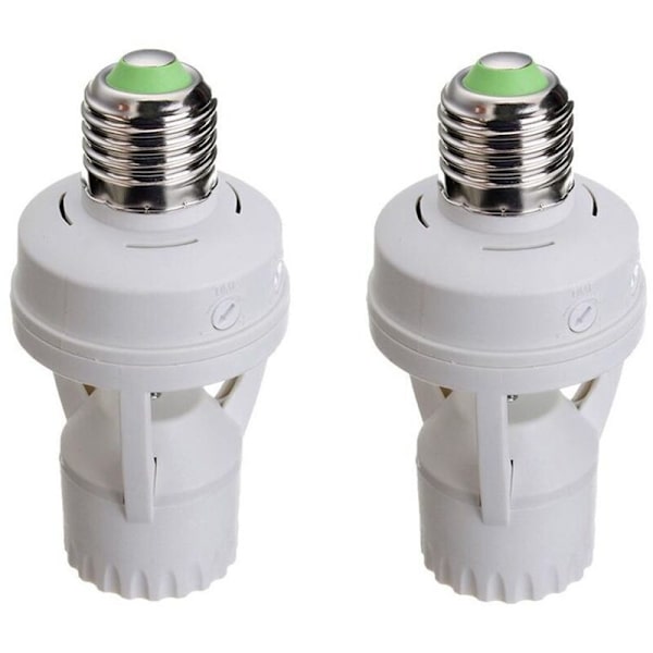 2 stk. E27 Bevægelsessensor Lysswitch 100-240V Support Base Lampe Bevægelsessensor med Pære Fatning Smart Switch Lysstyring