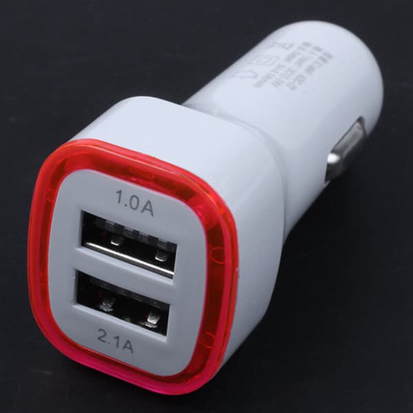Universal mobiltelefonoplader 2.1A LED USB dobbelt 2 port adapter hot socket bil til